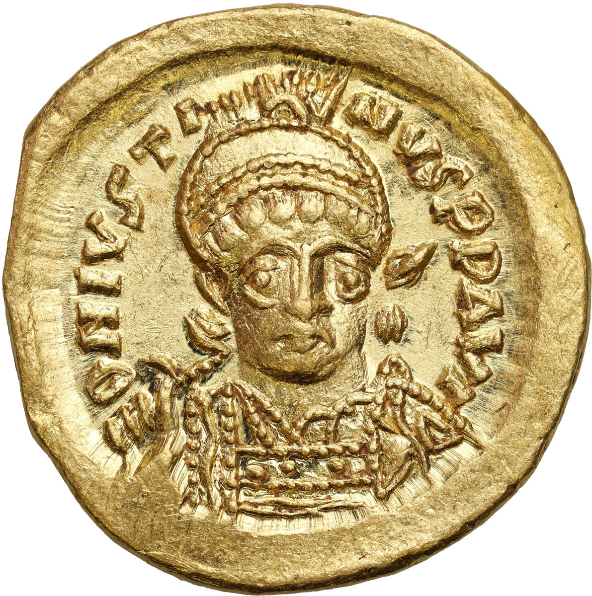 Bizancjum, Justyn I (518–527), solidus 522-527, Konstantynopol - PIĘKNY